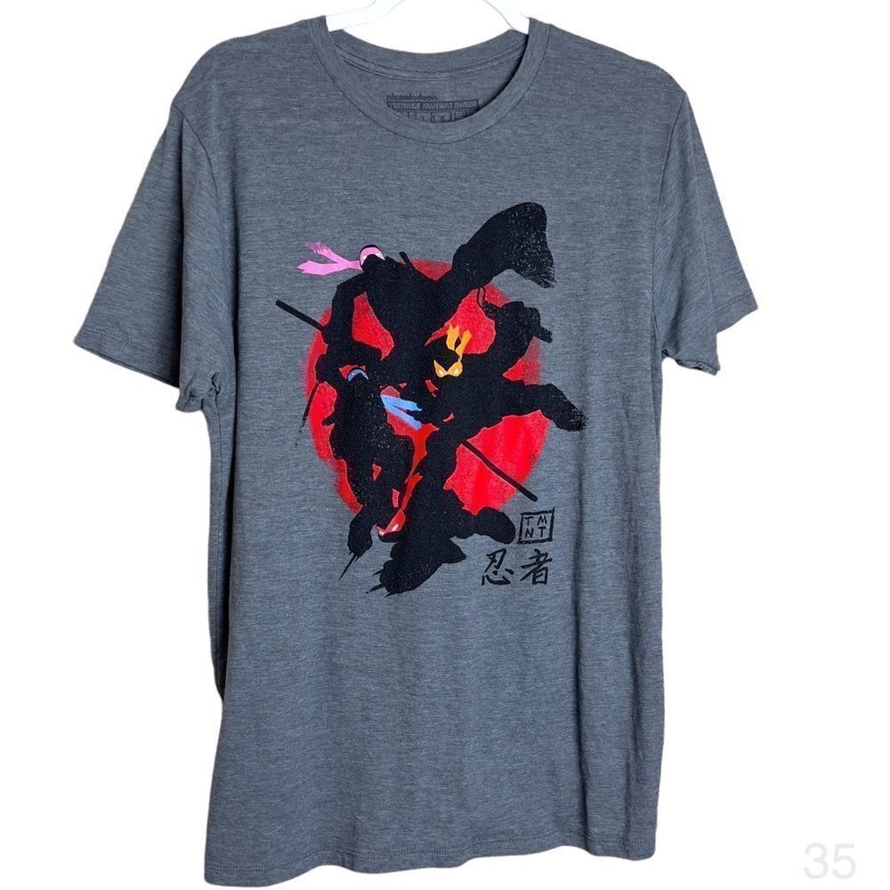 Nickelodeon mens medium tmnt turtles fighting in the sunset  grey tee shirt